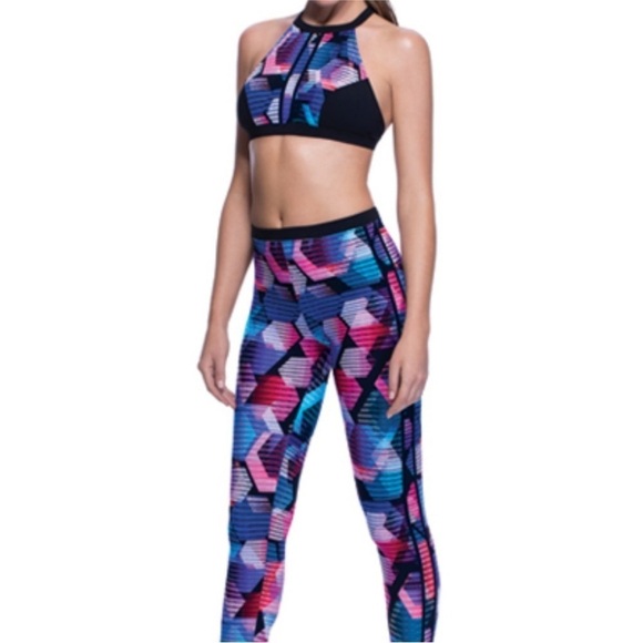 Gottex Swim Leggings Cosmos Multicolored Yoga Workout Large Watersports UPF 50 - Picture 2 of 14